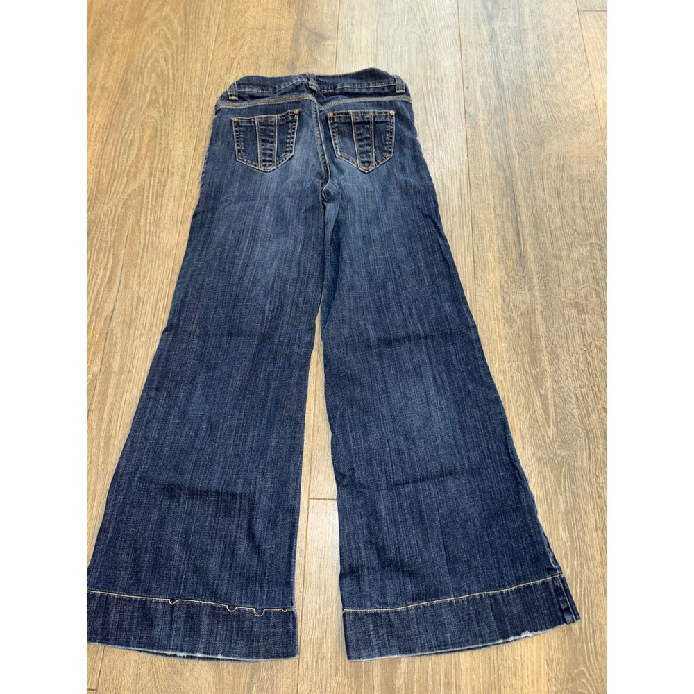 Burberry London Dark Wash Wide Leg Jeans Size 27 Mid Rise Designer Denim